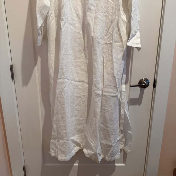 J Crew Cabana Linen Maxi Dress 2X White NWT CI918 J.Crew Resort Travel Beach - Picture 3 of 9
